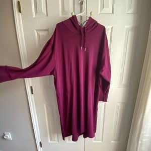 Hooded sweatshirt dress. Plus